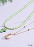 Boho Necklace, Seed Bead Choker, 2 Layers Double Cross